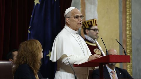 El papa Le�n XIV hablando en el Congreso