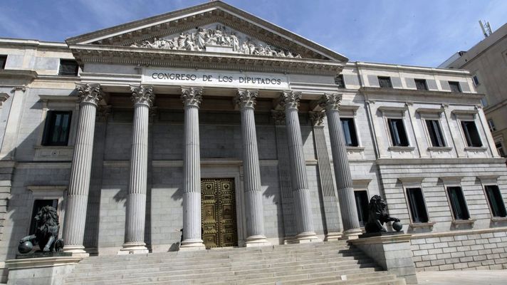 Exterior del edificio del Congreso de los Diputados.