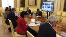 Reuni�n telem�tica de la Conferencia Sectorial de Educaci�n este mediod�a. De rojo, la ministra, Isabel Cela�