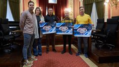 Entrenadores del CNPO, el secretario de la Fegan y el alcalde de Ourense asistieron a la presentaci�n del campeonato gallego j�nior de nataci�n.