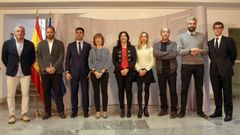  Yolanda Valdeolivas y Mar�a Jos� Rienda (centro) presiden la reuni�n en el Ministerio Trabajo, Migraciones y Seguridad Social para desbloquear la huelga en el f�tbol femenino