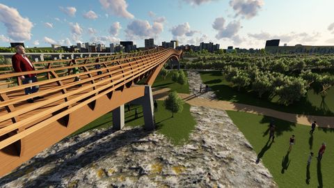 Infograf�a del puente de madera