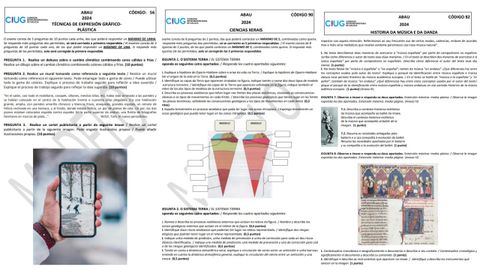 Varios modelos de ex�menes de selectividad para el 2024, con algunas de las nuevas asignaturas.