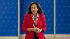 Margarita Robles antes de la reuni�n de ministros de Defensa europeos en Praga de este martes.