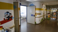 Pasillo de la unidad de Pediatra del hospital de Vern tras la dulcificacin de espacios para los ms pequeos.