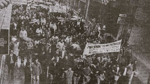 Imagen hist�rica de la marcha vecinal que tuvo lugar hace cincuenta a�os en Vigo