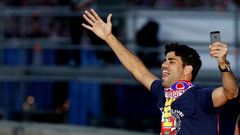 Diego Costa, en la celebraci�n del t�tulo de Liga