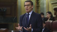 Alberto N��ez Feijoo, este mi�rcoles en el debate de investidura de Pedro S�nchez.