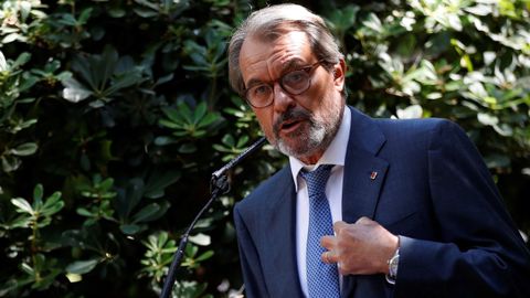 Artur Mas, en la rueda de prensa que ofrec�a este lunes