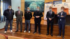 En el centro, Abelardo Basanta y Miguel Neira, presidente y gerente de ABSA, con directivos de Abanca