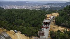 Obras de la entrada del AVE a Ourense, a su paso por la N-525 a la altura del polgono Barreiros