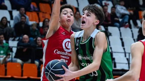 Jorge Niebla en la fase previa de la Mini Copa con el Joventut.