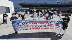La protesta de los celadores tuvo lugar a las puertas del CHUO