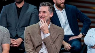 Pau Gasol en el acto de homenaje por el vig�simo aniversario del Mundial ganado en Jap�n.