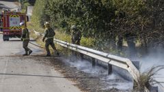 Imagen de profesionales de Medio Rural trabajando en la zona el pasado día 10