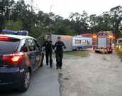 La Polic�a precint� la finca en la que se registr� el incendio. 
