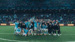 La foto de celebraci�n del Celta tras ganar al Athletic Club, sin Bryan Zaragoza