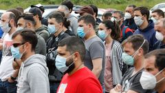 Un momento de la asamblea de este viernes, en la que el comit� inform� a los trabajadores de la reuni�n del jueves con Alcoa