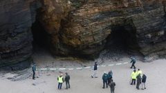 Imagen de la zona donde muri� la joven, acordonada despu�s del accidente