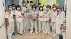 Personal de la planta sexta-sur del CHUO, en el primer d�a en m�s de un a�o sin pacientes covid ingresados en planta