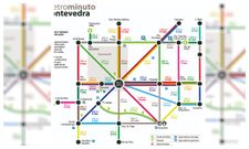 Metrominuto de Pontevedra, que permite conocer la distancia entre diferentes puntos de la ciudad.
