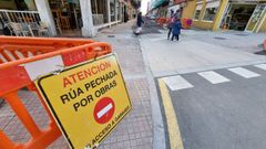 La calle Ernesto Caballero, en el barrio de O Casta�al, es una de las que las obras aun siguen