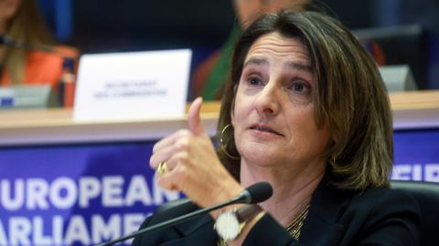 Teresa Ribera, durante su examen al cargo de vicepresidenta de la Comisin Europea.