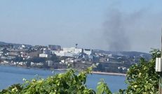 Vista del incendio de As Ra�as desde Oleiros