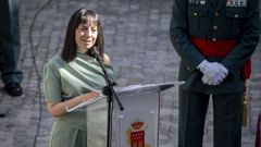 La directora general de la Guardia Civil, Mercedes Gonz�lez, durante el acto oficial de relevo de mando y asunci�n del cargo, en la sede de la Comandancia de la Guardia Civil, el 27 de mayo de 2026.