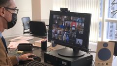 El consejero de Salud, Pablo Fern�ndez Mu�iz, en una reuni�n telem�tica del pleno del Consejo Interterritorial del Sistema Nacional de Salud