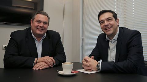 Panos Kammenos, con Alexis Tsipras.