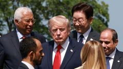 El presidente de Estados Unidos, Donald Trump, en la cumnbre del G7 ayer en Francia.