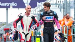 Jack y Mick Doohan.Mick Doohan, piloto de F1, y su padre Jack