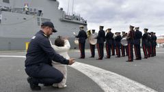 Despedida de la fragata &Aacute;lvaro de Baz&aacute;n, en Ferrol