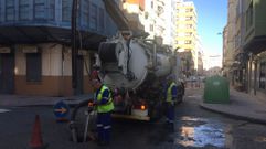 La calle Francisco Catoira, cerrada al tr�fico
