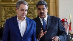 El expresidente del Gobierno Jos� Luis Rodr�guez Zapatero, junto al expresidente de Venezuela Nicol�s Maduro, en una imagen del 2018.