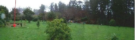 La flecha de la foto superior indica el lugar que ocupaba la caseta. 