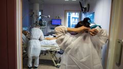 Unidad de cuidados intensivos de coronavirus de un hospital cercano a Par�s