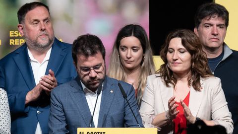 Pere Aragons, en su comparecencia tras conocer los resultados electorales 