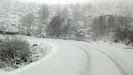 Nevada en la subida al puerto de El Palo, en Allande