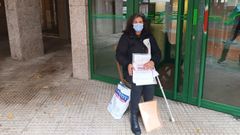 Alicia Est�vez, el pasado 30 de noviembre, cuando se present� en la unidad m�dica del INSS en Pontevedra, en la calle Pardo Baz�n