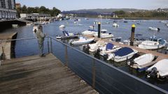 El pantaln de embarcaciones deportivas de Pontedeume, ayer con marea llena