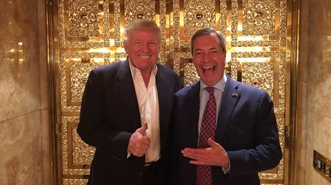 Donald Trump y Nigel Farage en la Trump Tower de Nueva York