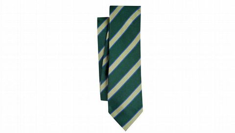 Corbata de hombre Emidio Tucci de seda en color verde, con un estampado de franjas en diagonal en tono m�s claro a contraste. Precio: 29,95 euros