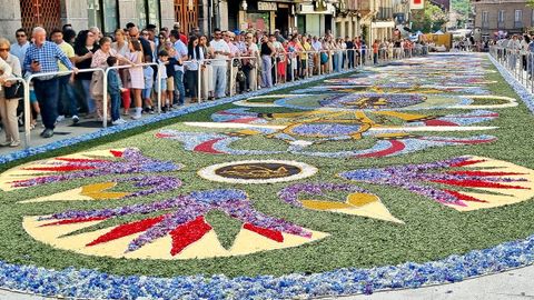 Una multitud acudi� a contemplar las alfombras de Ponteareas.