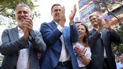 Pedro S�nchez, al inicio de un mitin que dio en Tenerife