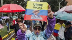 Manifestación de apoyo al expresidente Uribe a principios de agosto en Bogotá.