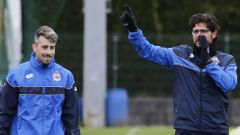 Luisinho y V�ctor, en su �ltimo entrenamiento junto