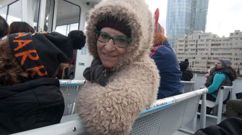 Berta Pel�ez �lvarez, en uno de sus viajes