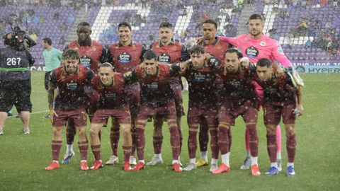 El once inicial del Deportivo en su visita a Valladolid.